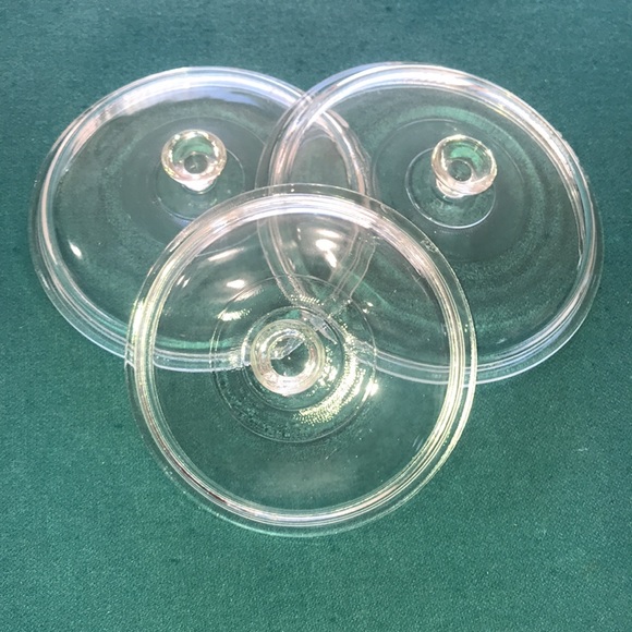 PYREX CLEAR GLASS ROUND LIDS
2-#407 1-406 SET OF 3 - Picture 2 of 12